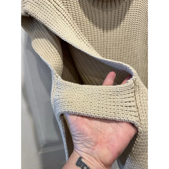 Fore Womens Beige Knit‎ Sleeveless Comfy Turtleneck Sweater Vest L Large NWT - Picture 5 of 7